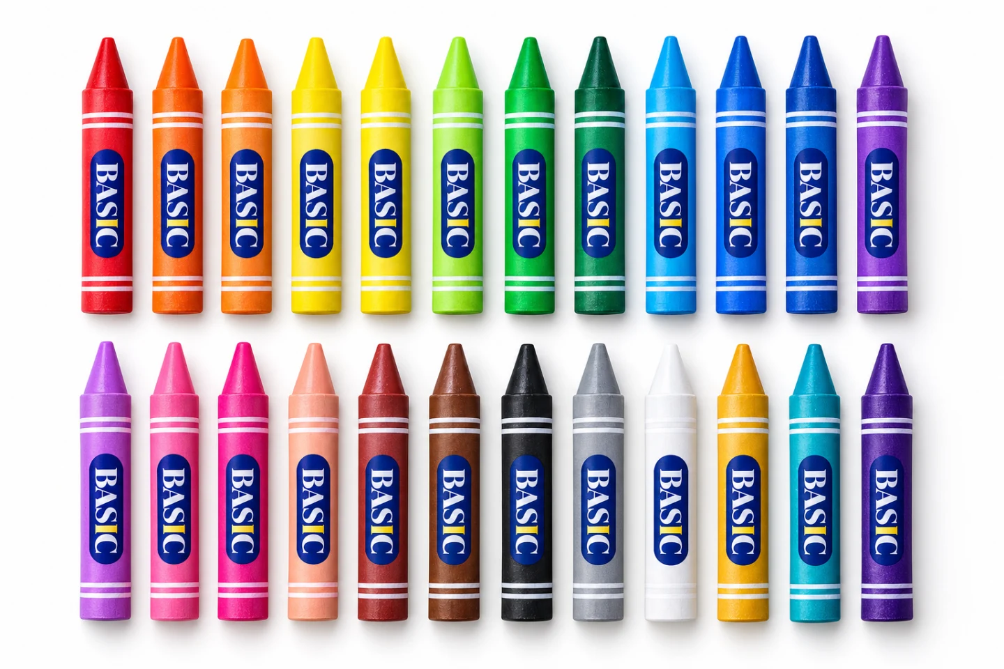 BASIC Wax Crayons – 24 Colours