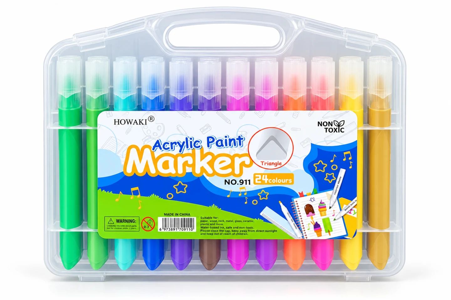 HOWAKI Acrylic Paint Marker Set – 24 Colours (No. 911)