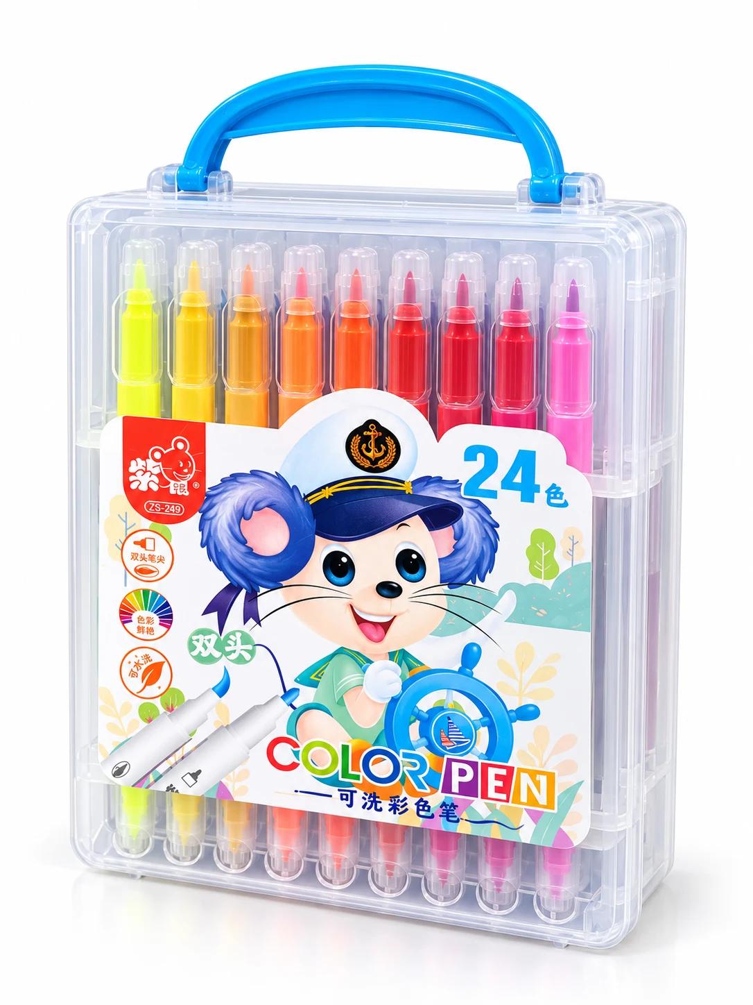 24-Colour Dual-Tip Colour Pen Set – ZS-249 — Image 2