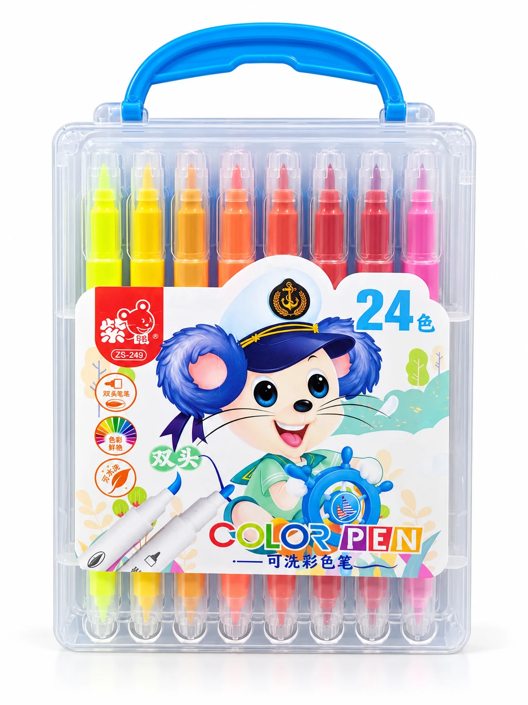 24-Colour Dual-Tip Colour Pen Set – ZS-249 — Image 3