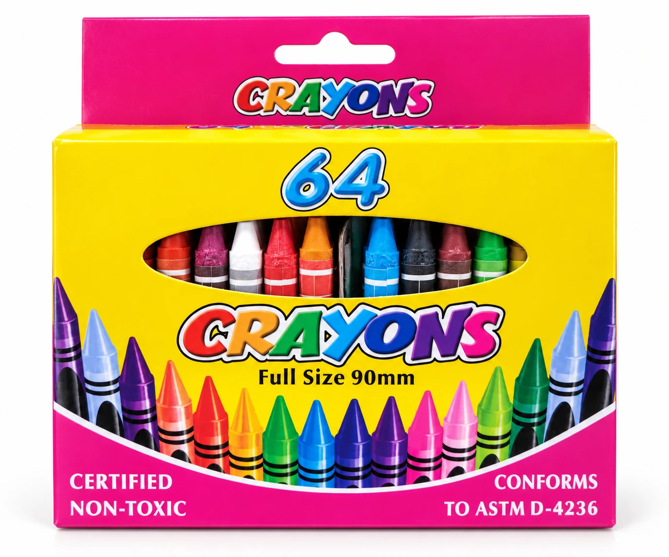 64-Piece Wax Crayon Set – Full Size 90 mm — Image 3