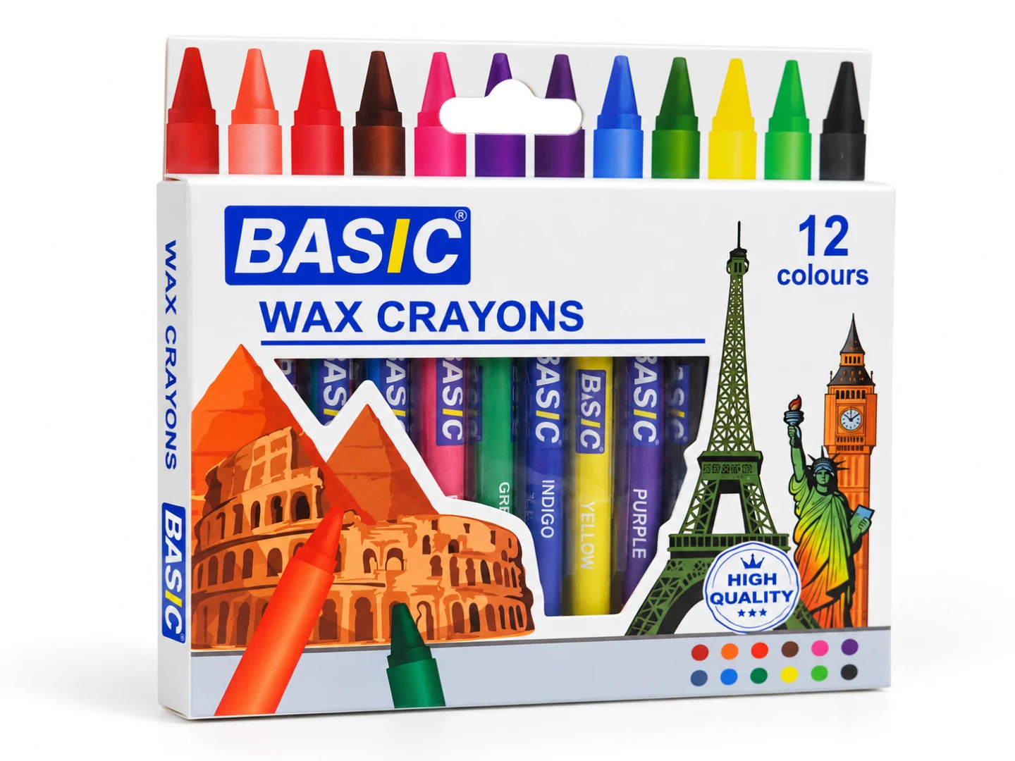 BASIC Wax Crayons – 12 Colours — Image 2