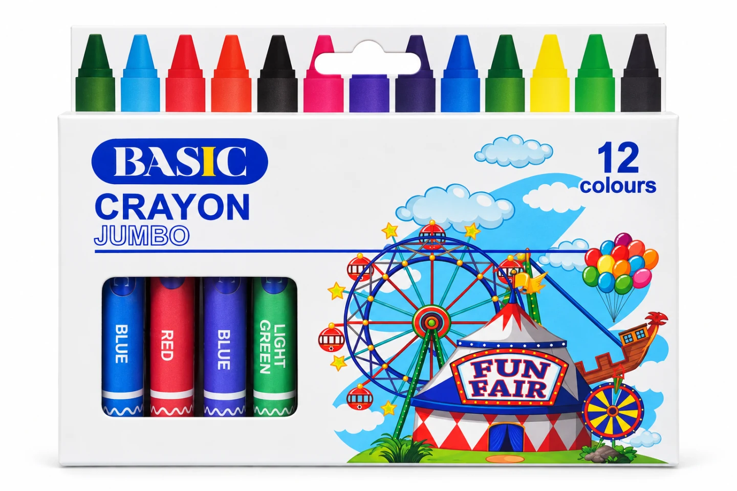 BASIC Jumbo Crayons – 12 Colours