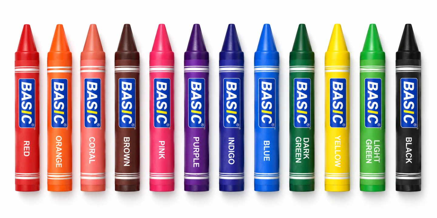 BASIC Jumbo Crayons – 12 Colours — Image 3