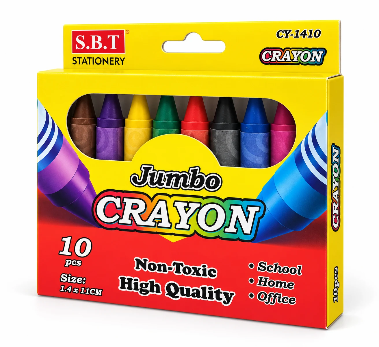 S.B.T Jumbo Crayons – 10 Pieces (CY-1410) — Image 2