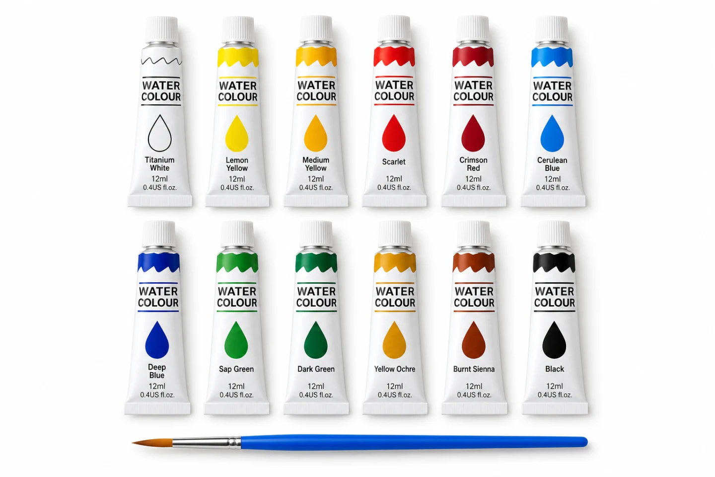 BASIC Watercolour Paint Set – 12 Colours, 12 ml Each (WC-20035) — Image 3