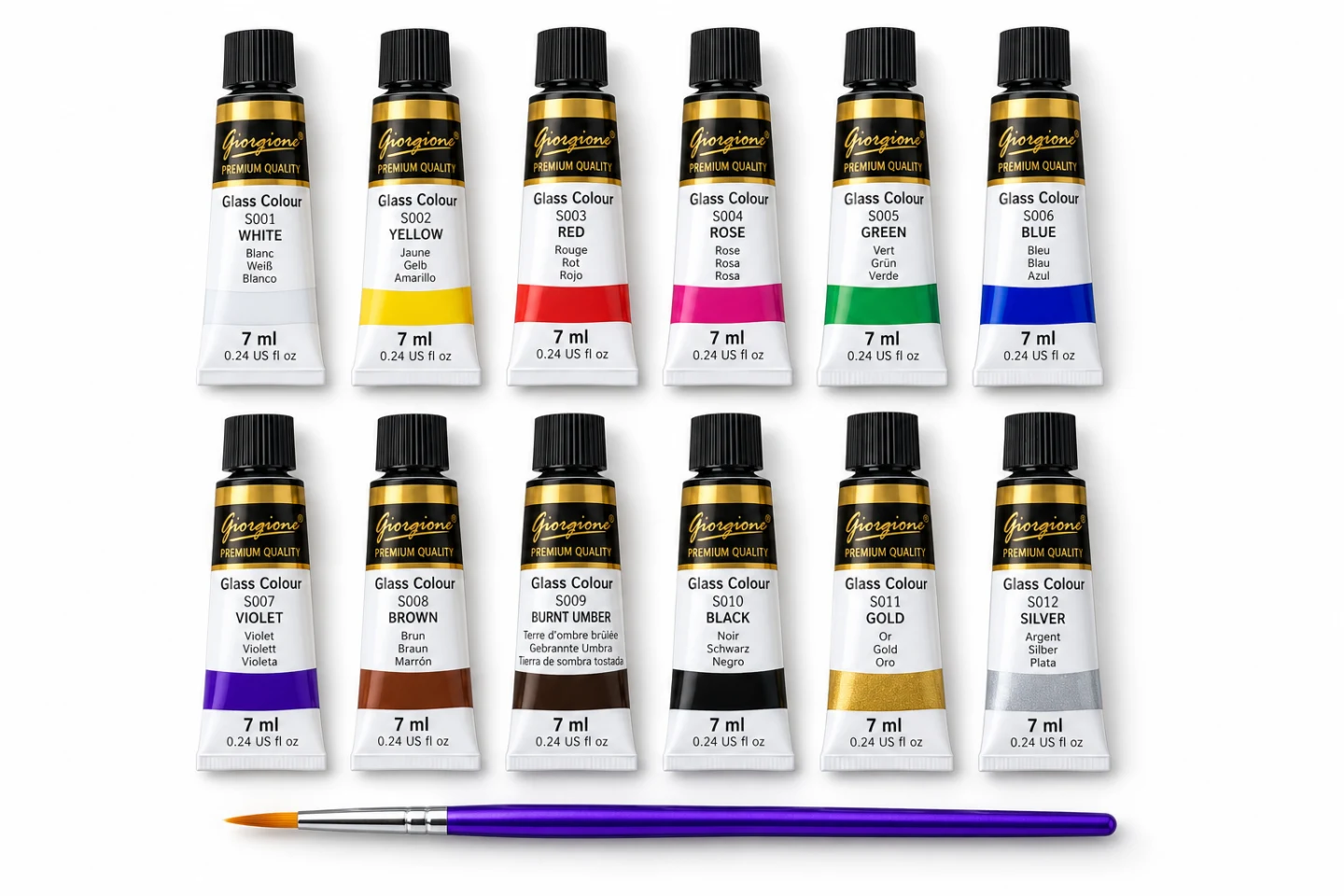 Giorgione Glass Colour Set – 12 Colours, 7 ml Each (G-Q2068) — Image 3