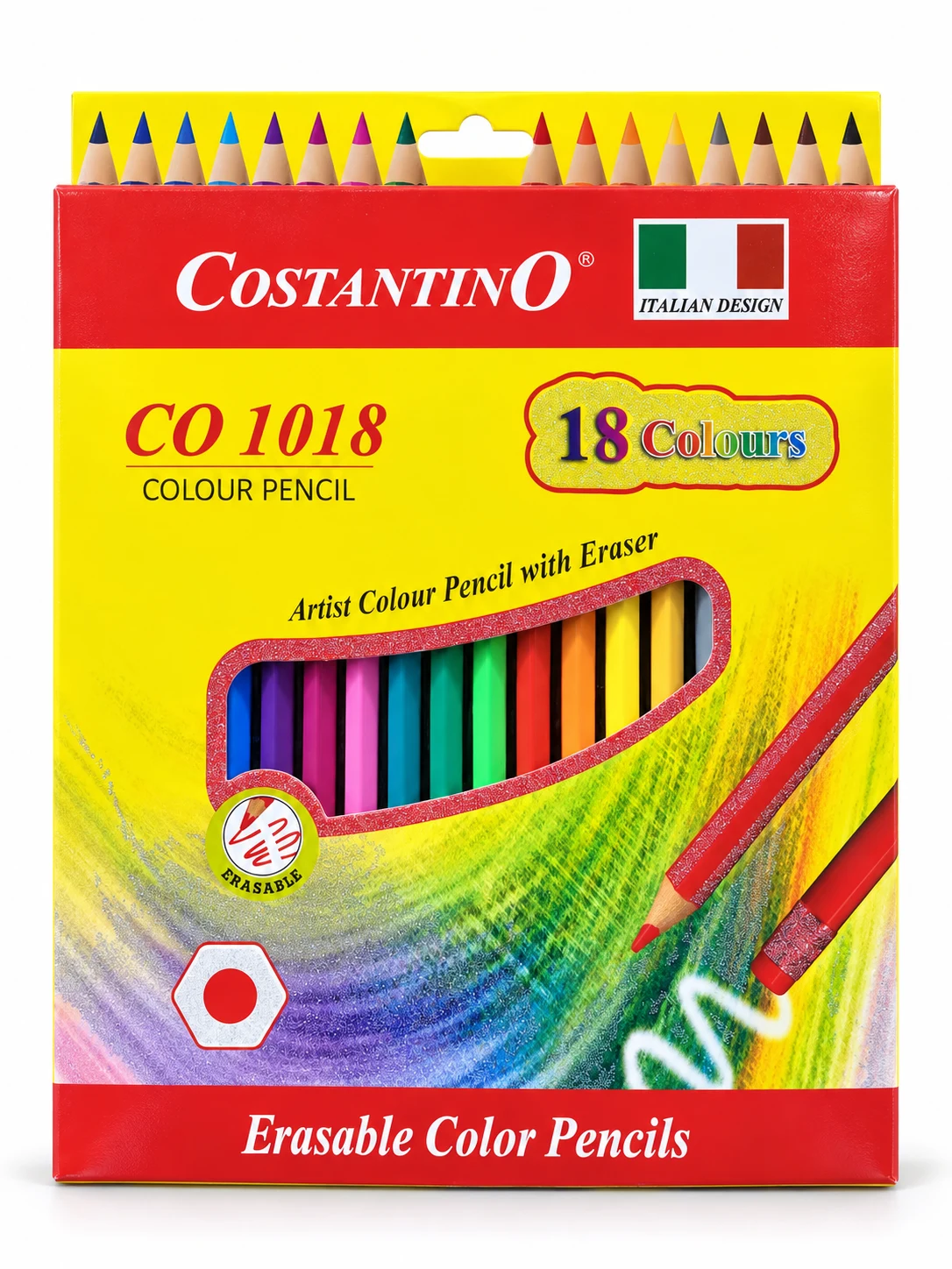 Costantino Erasable Colour Pencils – 18 Colours (CO 1018) — Image 2
