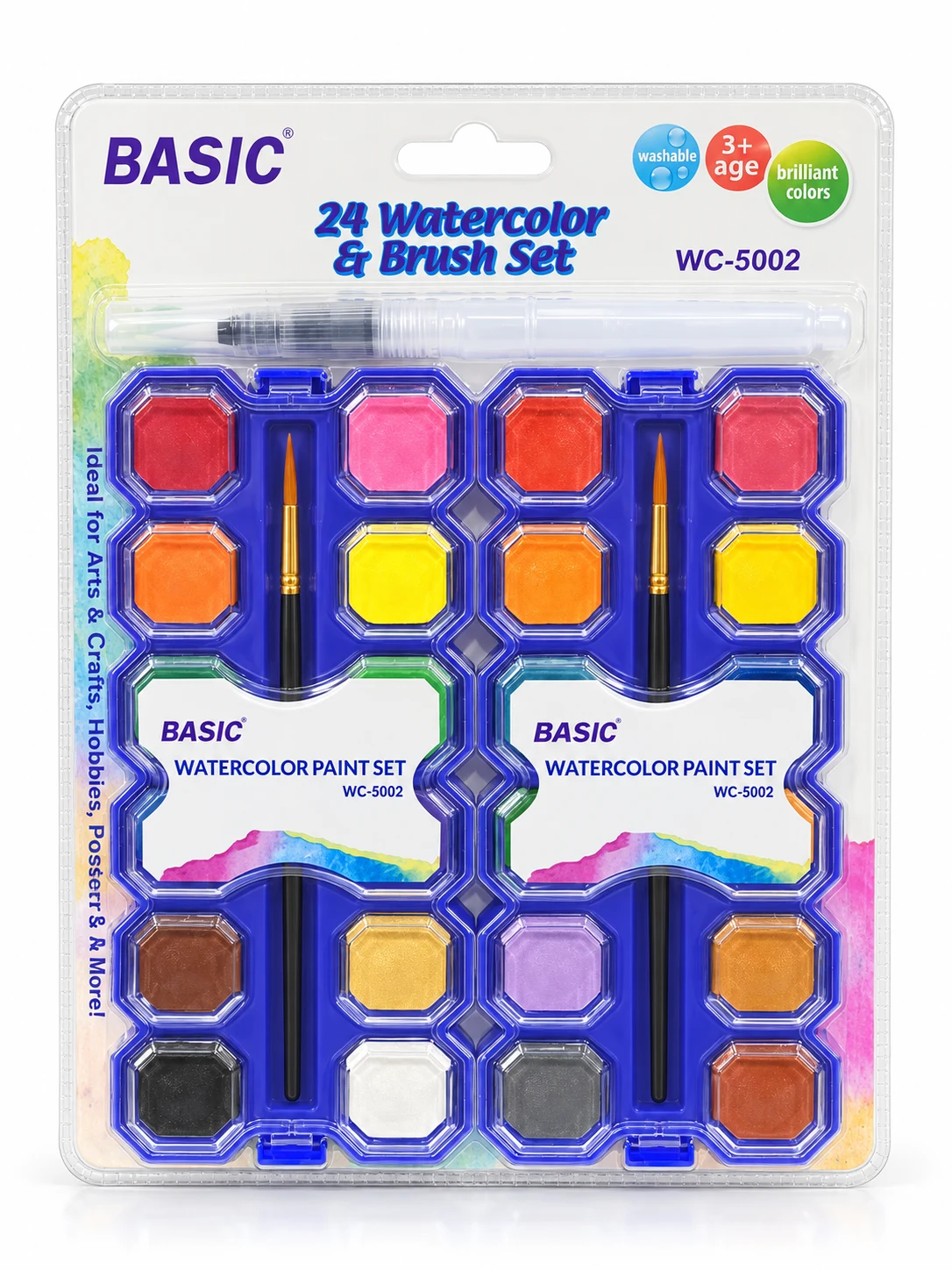 BASIC 24 Watercolour & Brush Set – WC-5002