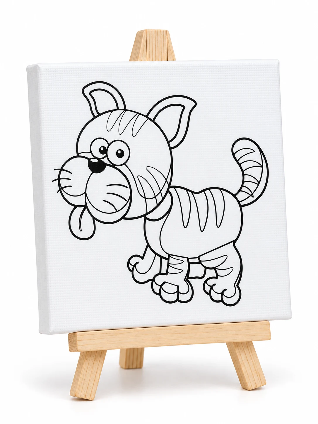 Mini Cat Painting Canvas with Wooden Easel — Image 3