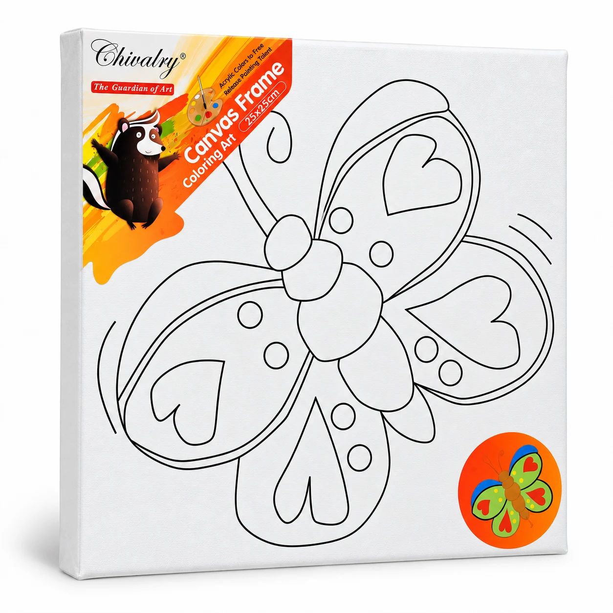 Chivalry Butterfly Colouring Canvas – 25 × 25 cm