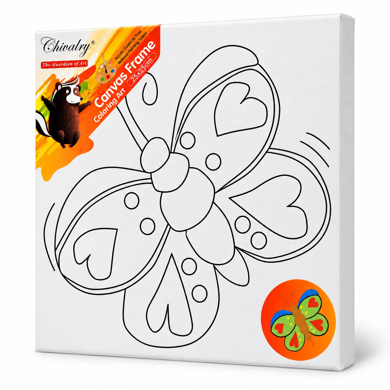 Chivalry Butterfly Colouring Canvas – 25 × 25 cm — Image 3